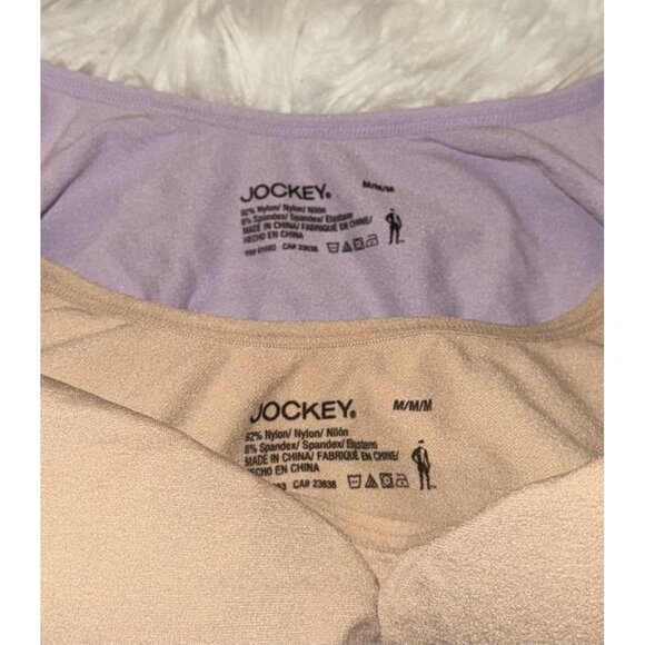 2 Jockey Bralettes Bras Lined Wire Free Womens M Medium Beige Purple - Picture 3 of 4